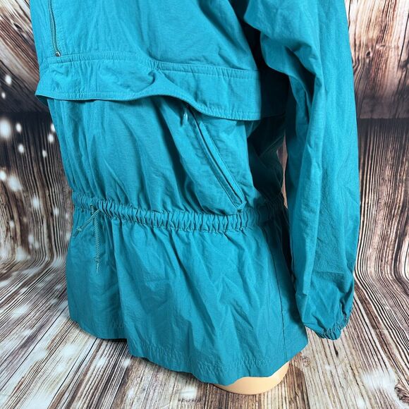 Vintage 90s Nike Womens Size Medium Teal Hooded 1/4 Zip Windbreaker Jacket Coat - Picture 5 of 11